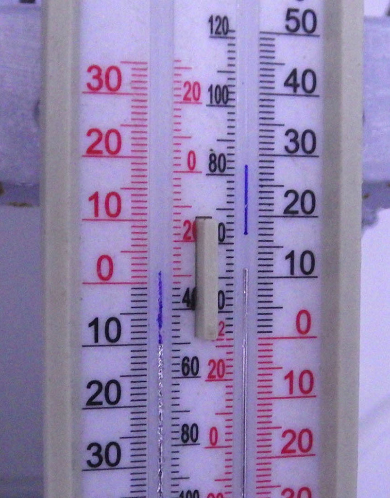 Prior five-day max/min temperature on 24 January 2016