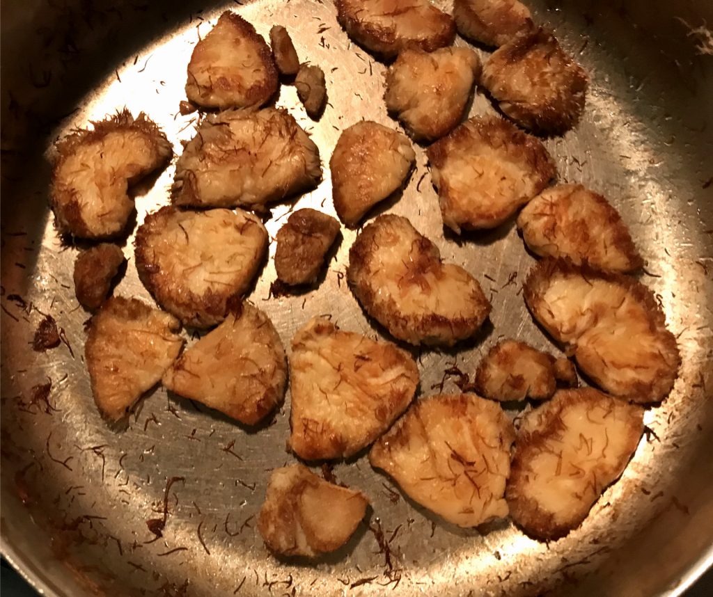 cooked lion's mane mushrooms